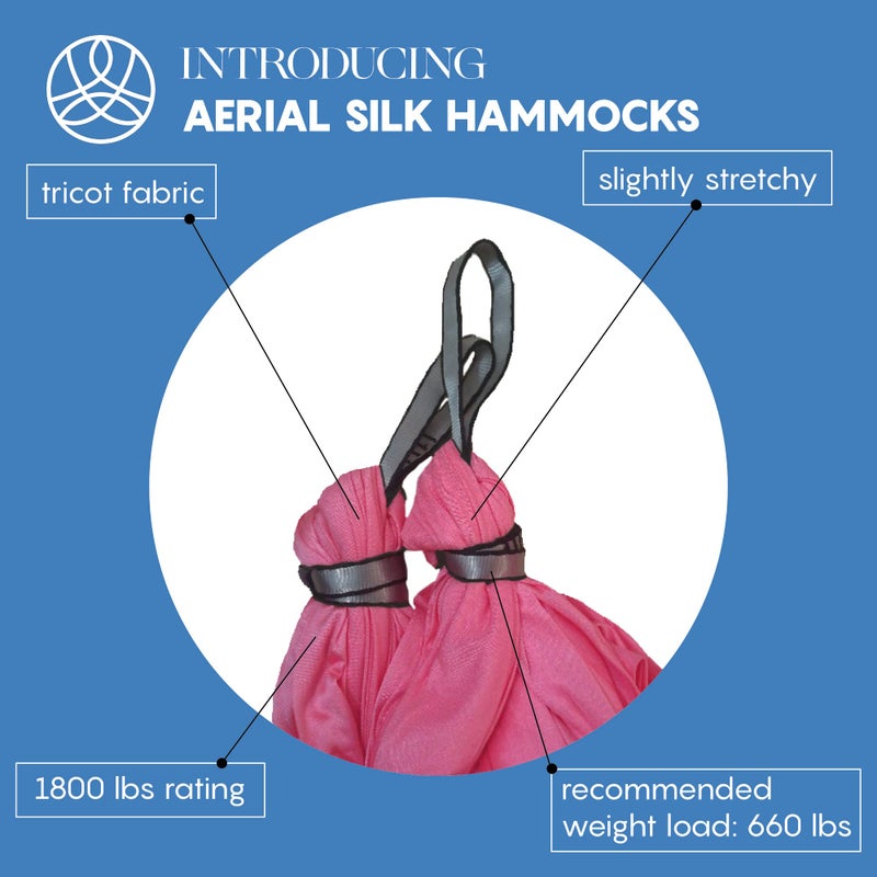 aum active Aerial Silk Yoga Hammock & Swing for Home, Inversion Exercises, Starter Kit for All Levels - Durable with Extension Straps, Carabiners, and Pose Guide - Image 2